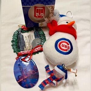 Chicago Northsider Ornament Collection - Set of 5 - Cubs, Red Line, Willis Tower